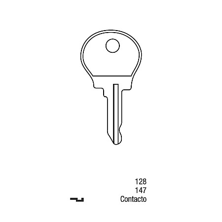 Llave Sólida Fiat 128 147 Contacto