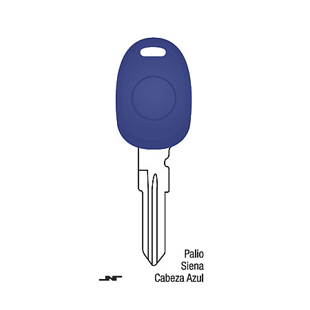 Llave Sólida Dentada Fiat Palio Siena Azul