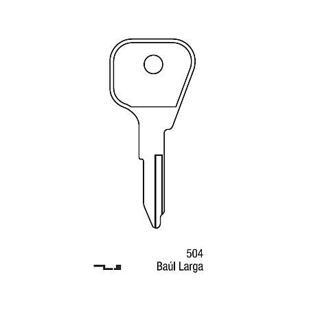 Llave Sólida Peugeot 504 Baul Larga