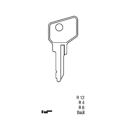 Llave Sólida Renault R4 R6 R12 Baul