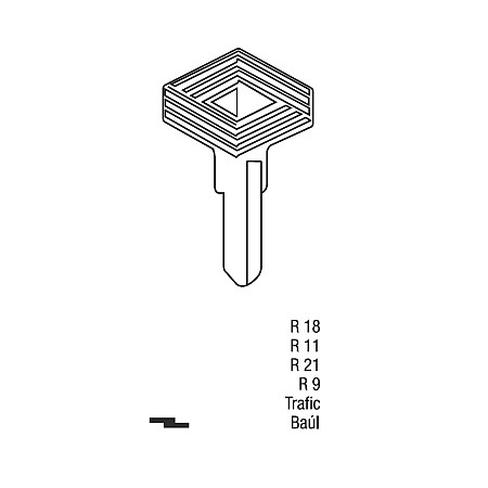 Llave Sólida Renault R9 R11 R18 R21 Trafic Baul