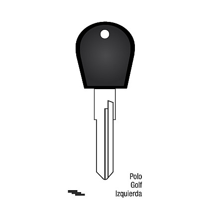 Llave Sólida Volkswagen Polo Golf Izquierda